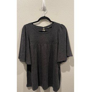 DOE & RAE  Bell Short Sleeve Oversized Blouse